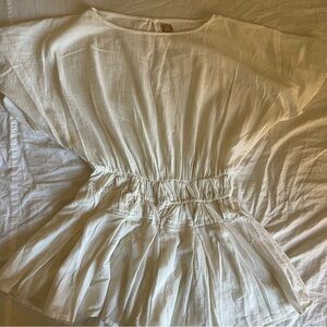 Free-est Sutton Mini Flutter Sleeve Dress in Ivory